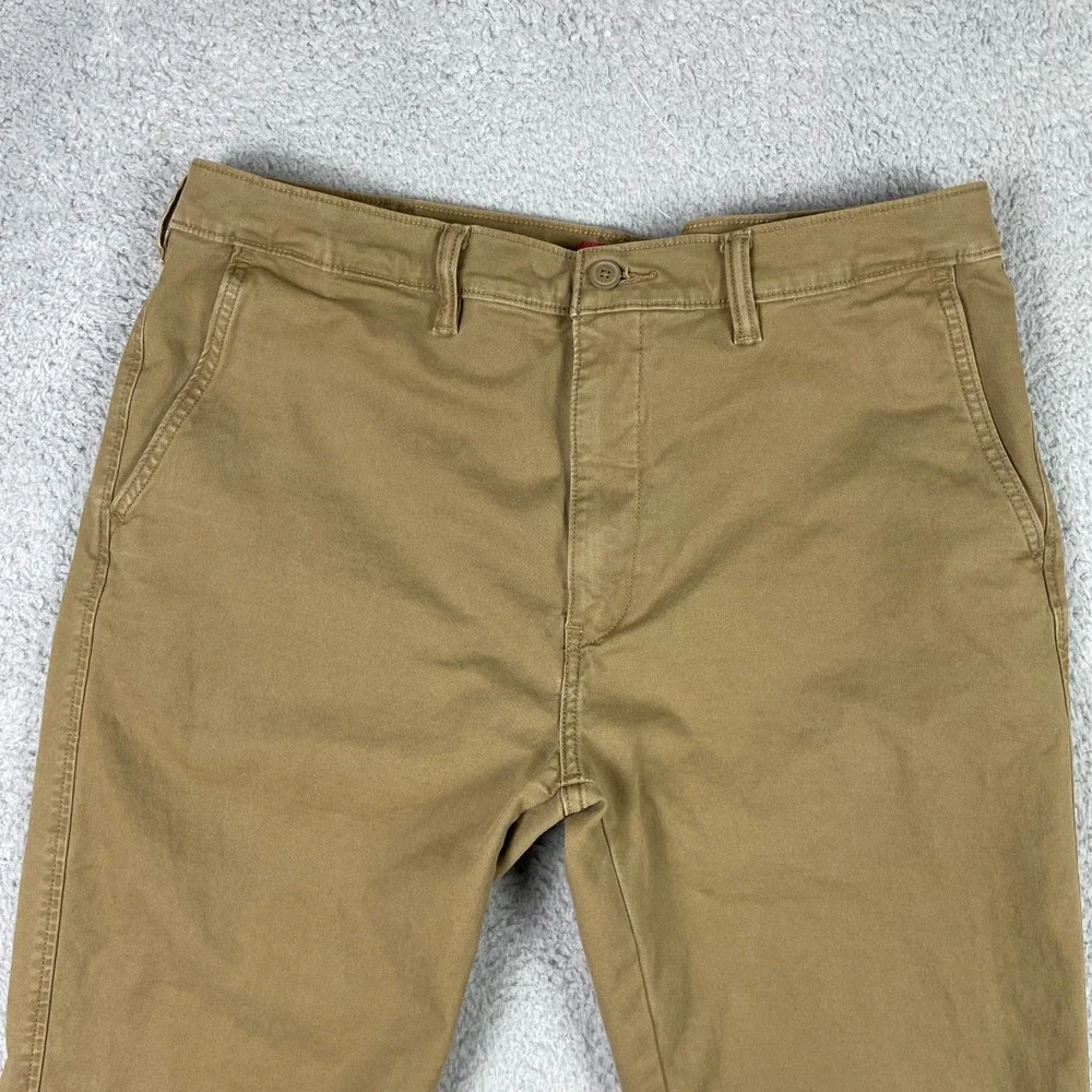 Levis XX Chino Standard Taper Pants Mens 38x30‎ (Fits 36x28) Brown Stretch Khaki